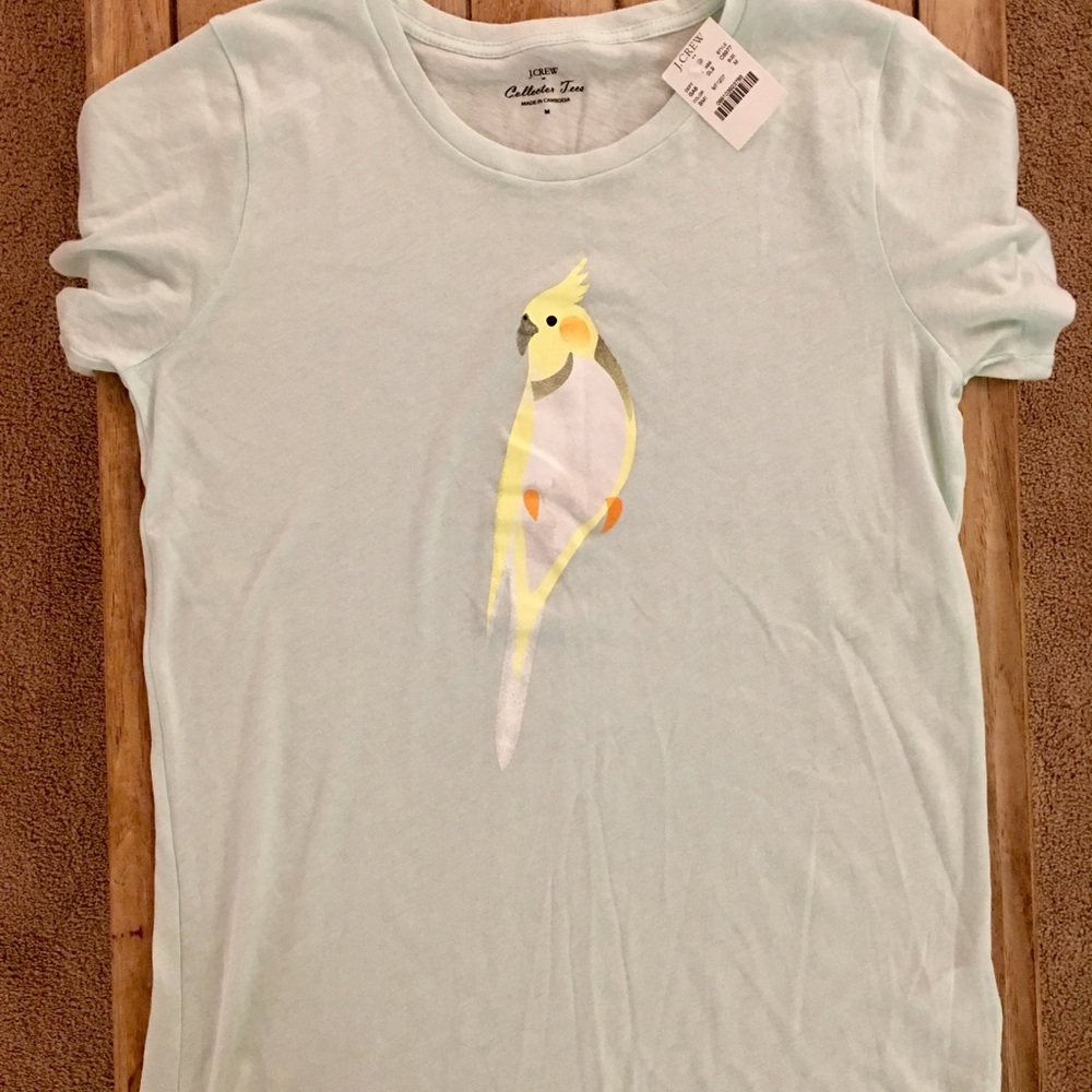 NWT J.Crew factory cockatiel collector tee